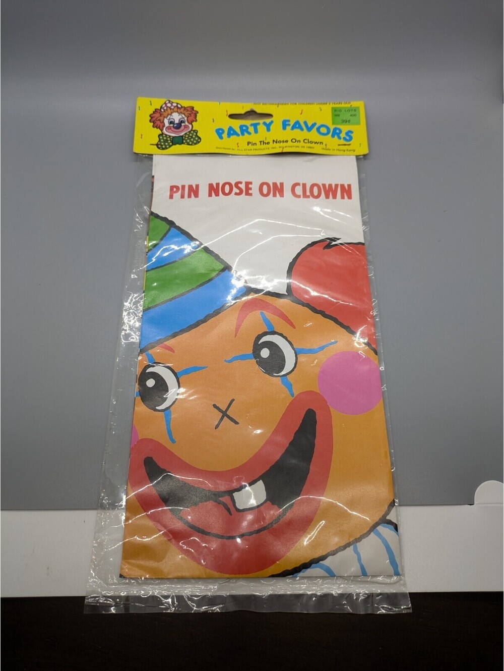Pin The Nose On The Clown Vintage Birthday Party Game Kids Favor New Sealed (M)